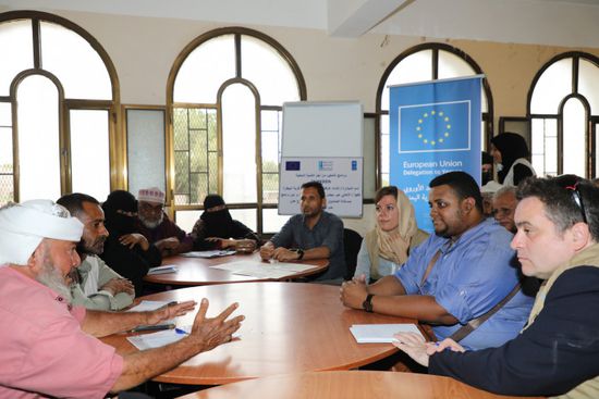 وفد أوروبي يتفقد مشروع الصمود الريفي في لحج