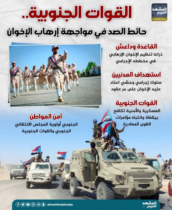 القوات الجنوبية.. حائط صد في مواجهة إرهاب الإخوان (إنفوجراف)