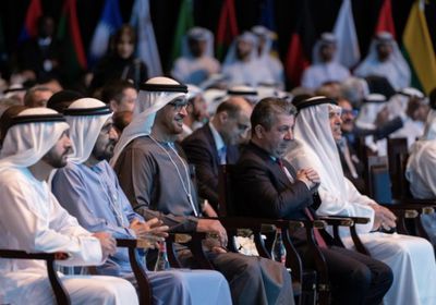 محمد بن زايد يشهد جلسة لمديرة صندوق النقد في قمة الحكومات بدبي