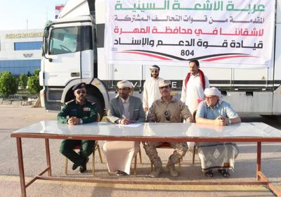 عربة أشعة لفحص البضائع من قوات التحالف لميناء نشطون