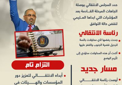 الانتقالي يحدد اتجاهات المرحلة (إنفوجراف)