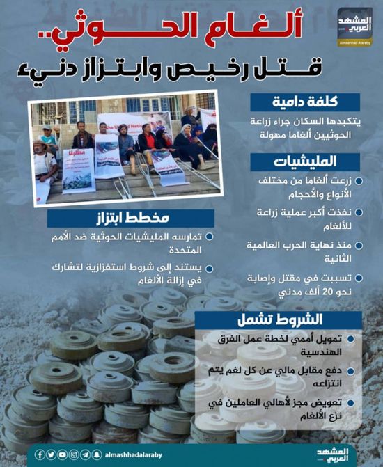 ألغام الحوثي.. قتل رخيص وابتزاز دنيء (إنفوجراف)