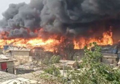 حريق يدمر منازل بمخيم للاجئين في بنجلادش