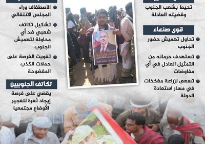 التكاتف وراء الانتقالي.. سلاح الجنوبيين لتجاوز التحديات (إنفوجراف)