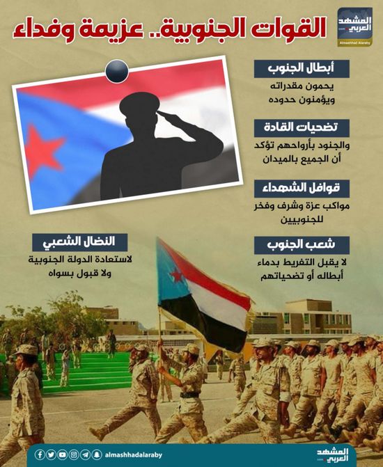 القوات الجنوبية.. عزيمة وفداء (إنفوجراف)