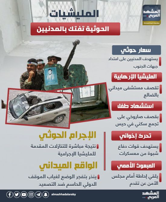 المليشيا الحوثية تفتك بالمدنيين (إنفوجراف)