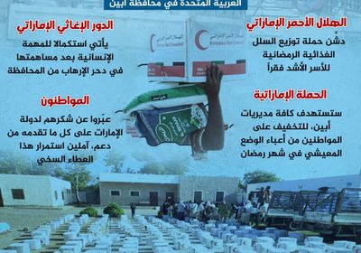 جهود الإمارات في أبين.. ملحمة إغاثية بعد الإنجازات العسكرية (إنفوجراف)