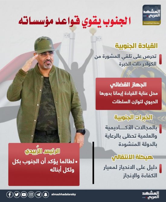 الجنوب يقوي قواعد مؤسساته (إنفوجراف)