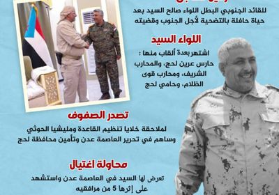 القائد صالح السيد.. الرحيل الفاجعة (إنفوجراف)