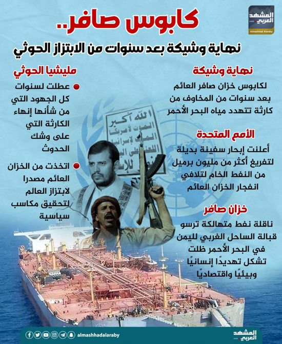 كابوس صافر.. نهاية وشيكة بعد سنوات من الابتزاز الحوثي (إنفوجراف)