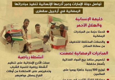 في رمضان.. الإمارات تنعش الحياة في سقطرى (إنفوجراف)