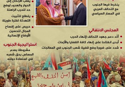 الجنوب والتحالف العربي.. شراكة استراتيجية تعضد مسار استعادة الدولة (إنفوجراف)