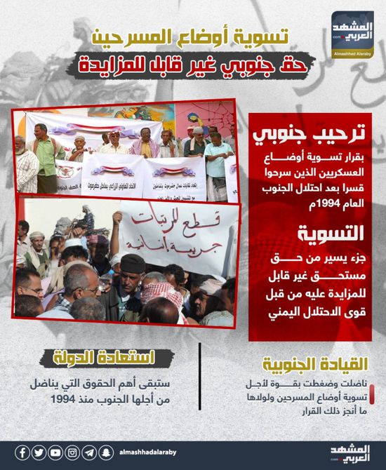 تسوية أوضاع المسرحين.. حق جنوبي لا يقبل المزايدة (إنفوجراف)