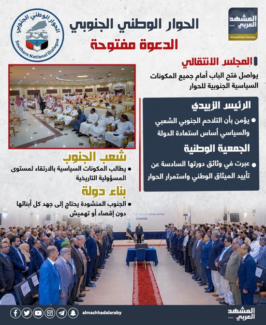 الحوار الوطني الجنوبي.. الدعوة مفتوحة (إنفوجراف)