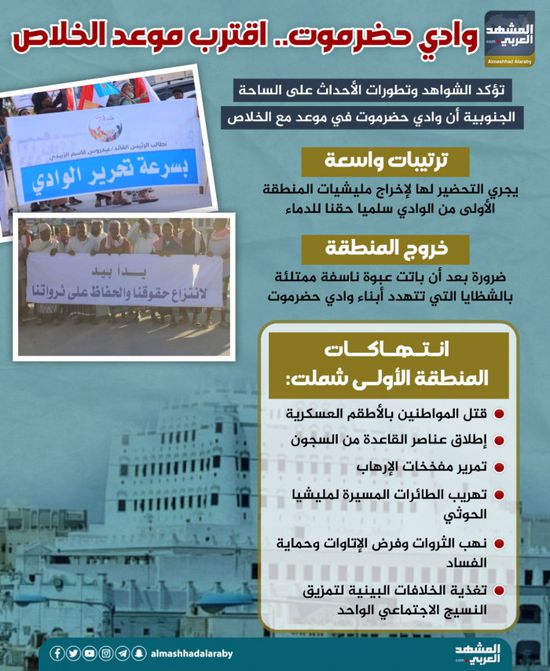 وادي حضرموت.. اقترب موعد الخلاص (إنفوجراف)