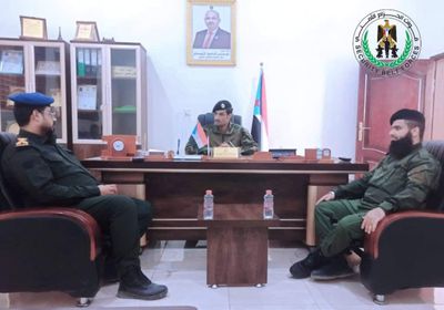 خلال استقباله لحمدي.. قائد حزام عدن يستعرض الإنجازات الأمنية