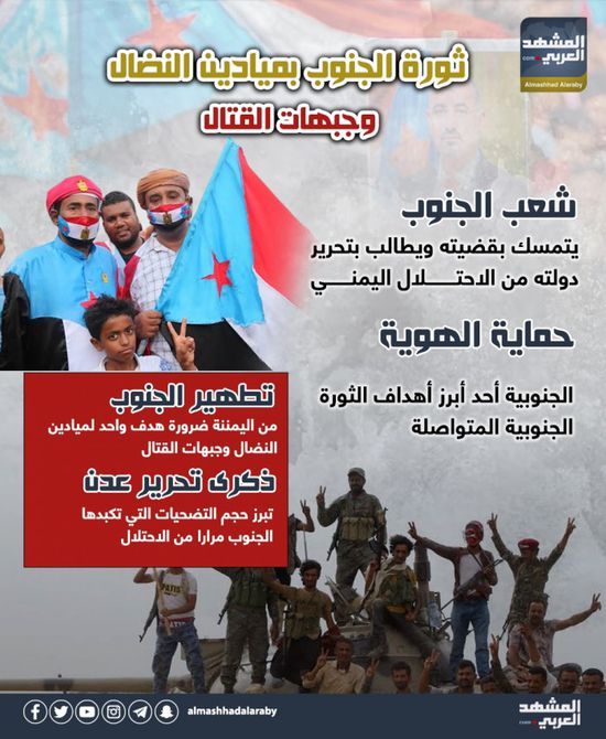 ثورة الجنوب بميادين النضال وجبهات القتال (إنفوجراف)