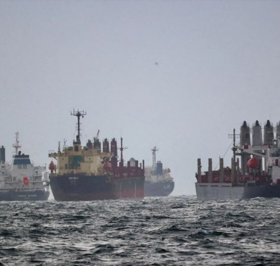 تكدس سفن تصدير الحبوب في نهر الدانوب