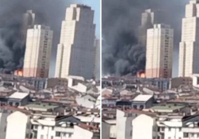 اندلاع حريق ضخم بمركز ثقافي في إسطنبول