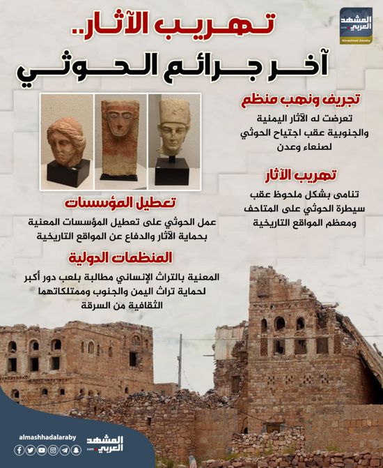 تهريب الآثار.. آخر جرائم الحوثي (إنفوجراف)