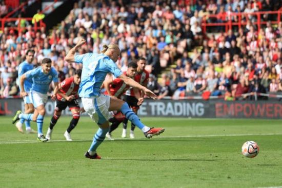 هالاند يضيع ركلة جزاء أمام شيفيلد