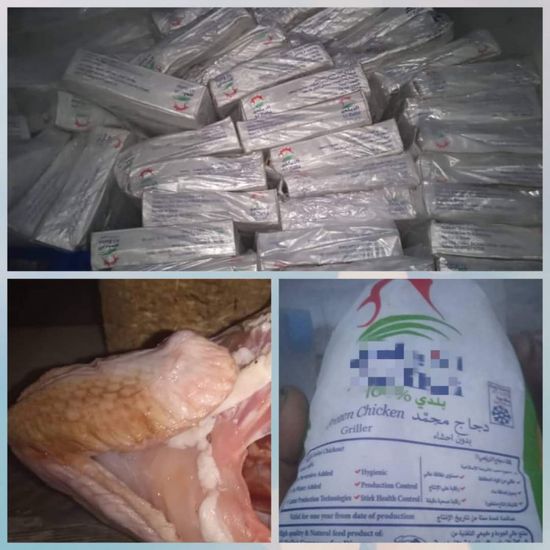 في حملة مشتركة.. ضبط شحنة دجاج فاسدة بنقطة العلم