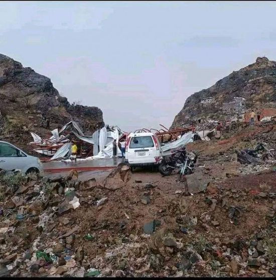 سرعة الرياح تهدم نقطة الحبيلين في لحج