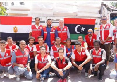 الهلال الأحمر الليبي يشيد بدعم مصر لمتضرري الإعصار