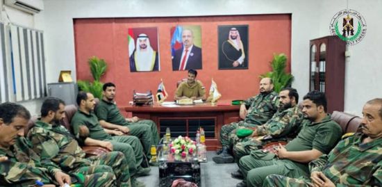 برئاسة العميد الربيعي.. اجتماع تنظيمي في قيادة "حزام عدن"