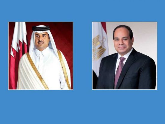 الرئيس السيسي يتلقى اتصالا هاتفيا من أمير قطر