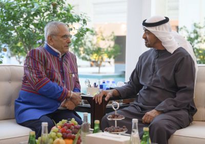 الشيخ محمد بن زايد يستقبل رئيس تيمور الشرقية في قصر الشاطئ