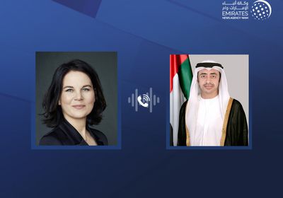 &nbsp;هاتفيًا.. وزير الخارجية الإماراتي يبحث مع نظيرته الألمانية التطورات بالمنطقة