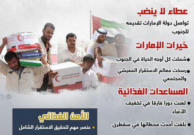 الغوث الغذائي الإماراتي.. عطاءات تحمي الجنوب وجوديا (إنفوجراف)