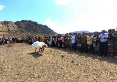 تشييع جثمان الشهيد سند الحوشبي في المسيمير بلحج