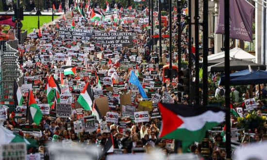 متظاهرون يحتشدون في وسط بيروت تضامنا مع الفلسطينيين