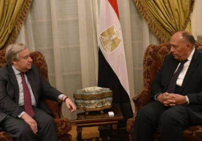وزير الخارجية المصري يبحث مع غوتيريش الأوضاع في غزة
