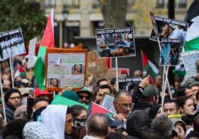 تظاهرة في باريس تطالب بوقف لإطلاق النار في غزة