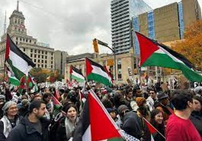 عشرات الآلاف يحتشدون بشوارع كندا لدعم فلسطين