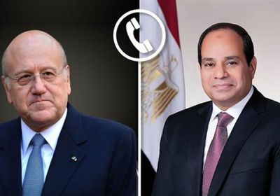 هاتفياً.. السيسي يبحث مع رئيس الحكومة اللبنانية التطورات في غزة