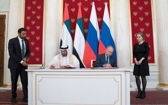 رئيس الإمارات يستقبل الرئيس الروسي في أبوظبي