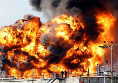 حريق ضخم في صهريج تخزين الغاز شرق إيران