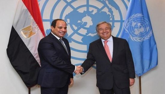 هاتفيًا.. الرئيس المصري يبحث مع غوتيريش جهود وقف حرب غزة