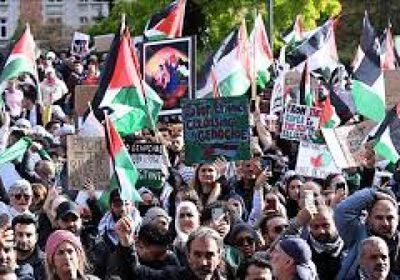 حشود كبيرة بواشنطن لدعم غزة