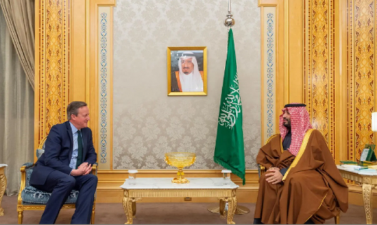 ولي العهد السعودي يلتقي وزير الخارجية البريطاني في الرياض