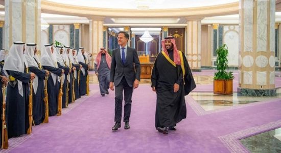 ولي العهد السعودي يستقبل رئيس الوزراء الهولندي في قصر اليمامة