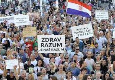 تظاهرة في زغرب احتجاجاً على الحكومة والفساد