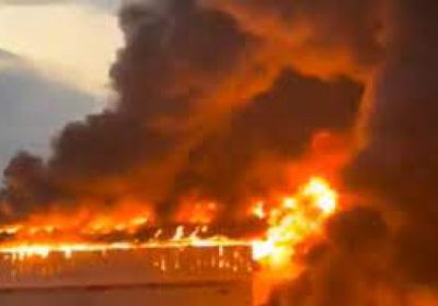 حريق هائل بمدينة الخليل