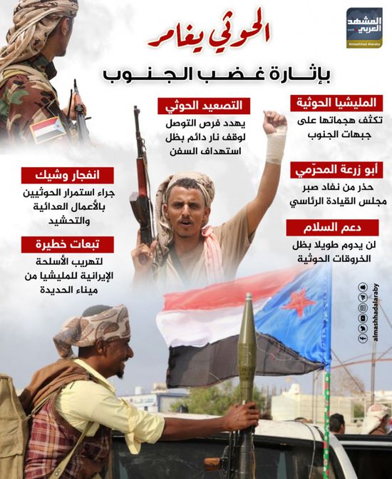 الحوثي يغامر بإثارة غضب الجنوب (إنفوجراف)