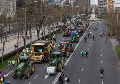 المزارعون الإسبان يتظاهرون مجددا في مدريد