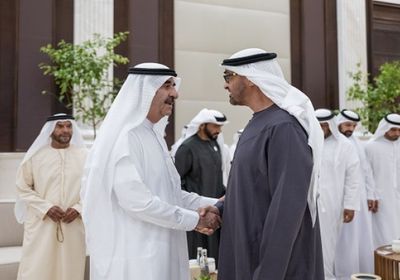 رئيس الإمارات يستقبل حاكم أم القيوين في قصر البطين